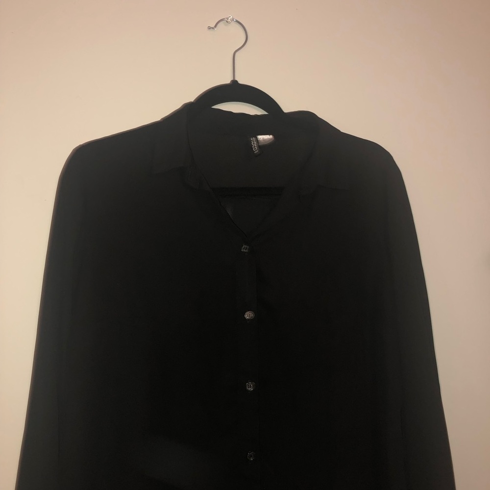 Semi Sheer Black H&M Button Up